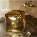 Reversible Sequin Cube Pouf