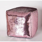 Reversible Sequin Cube Pouf