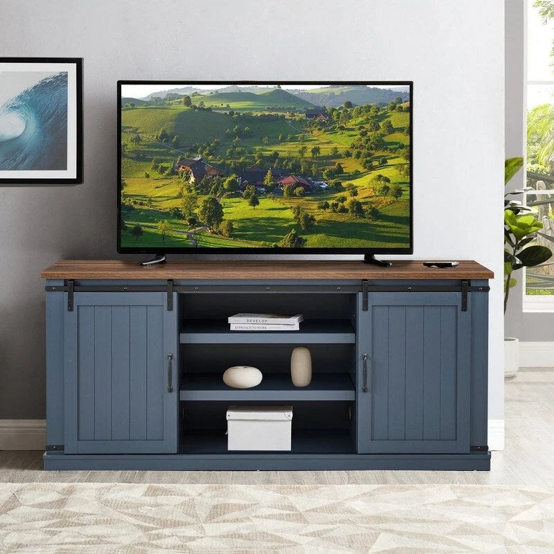 68-Inch TV Stand with Sliding Barn Doors