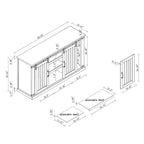 68-Inch TV Stand with Sliding Barn Doors