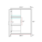 2-Door Storage Cabinet with Shelves, Natural Oak Finish