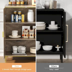 2-Door Storage Cabinet with Shelves, Natural Oak Finish