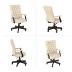 Fauteuil de bureau capitonné à dossier haut avec accoudoirs