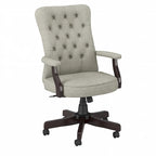 Fauteuil de bureau capitonné à dossier haut avec accoudoirs