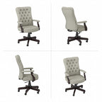 Fauteuil de bureau capitonné à dossier haut avec accoudoirs