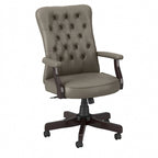 Fauteuil de bureau capitonné à dossier haut avec accoudoirs