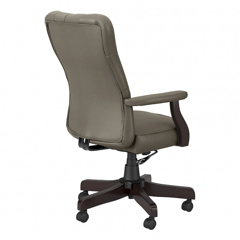 Fauteuil de bureau capitonné à dossier haut avec accoudoirs