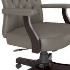 Fauteuil de bureau capitonné à dossier haut avec accoudoirs