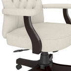 Fauteuil de bureau capitonné à dossier haut avec accoudoirs